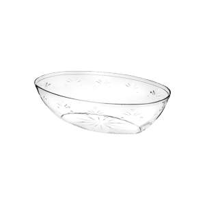 קערה פלסטיק שקופה אובלית 11״