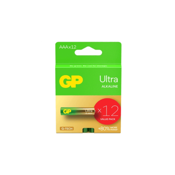 מארז 12 סוללות GP אולטרה אלקליין 1.5V AAA