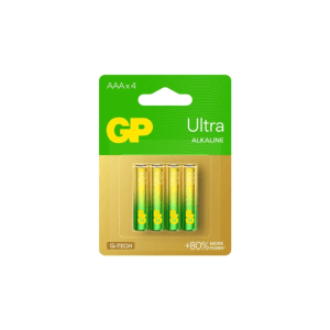 מארז 4 סוללות GP אולטרה אלקליין 1.5V AAA